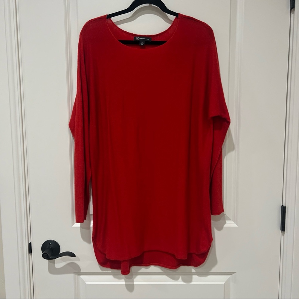 INC International Concepts XL Red Long Sleeve Pullover Tunic Sweater